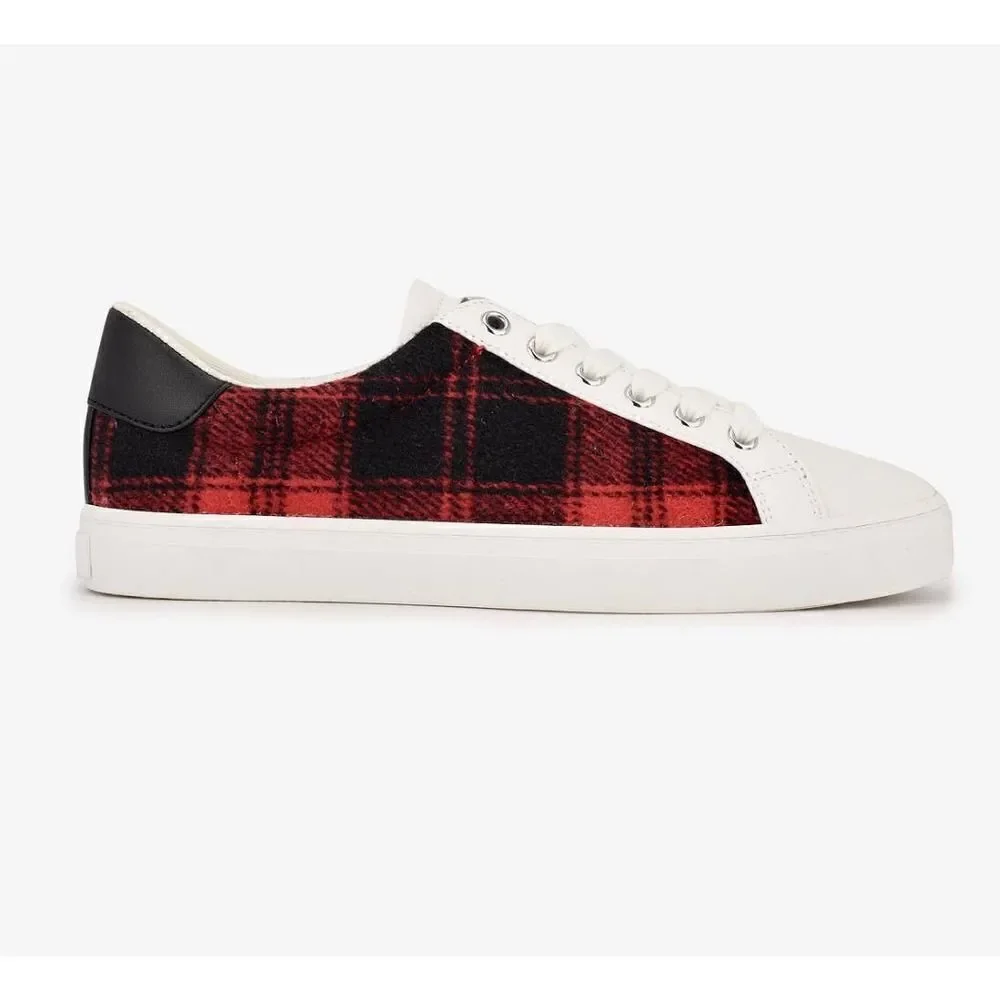 Nine West Best Casual Red Plaid Sneakers